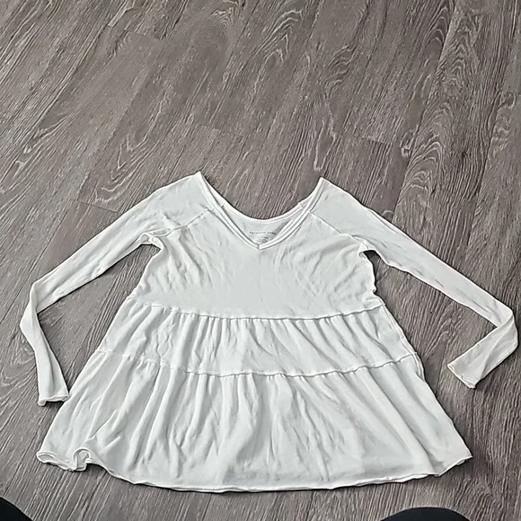 Womens American Eagle long sleeve baby doll top. Sz XXS. White - Picture 3 of 8